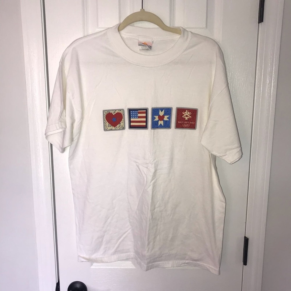 Salt Lake City Winter Olympics Games 2002 Large Rare T-Shirt Vintage
